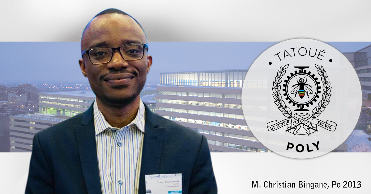 Christian Bingane, Po 2013 : jeune diplômé et déjà grand philanthrope