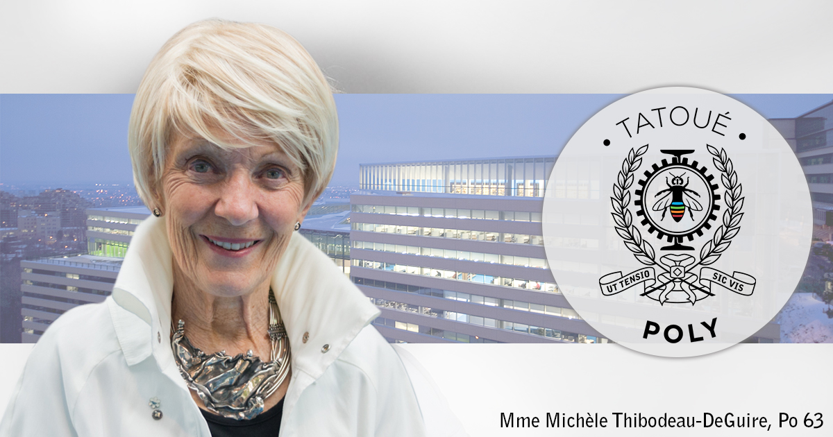 Michèle Thibodeau-DeGuire, Po 63 : une femme Tatouée Poly depuis des décennies Michèle Thibodeau-DeGuire, Po 63 : une femme Tatouée Poly depuis des décennies